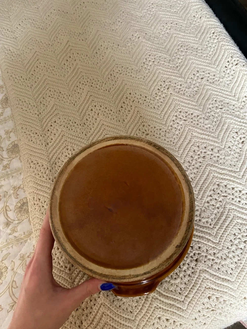 Vintage Rival 1970s Stoneware Slow Cooker Insert with Pyrex Glass Lid — OS